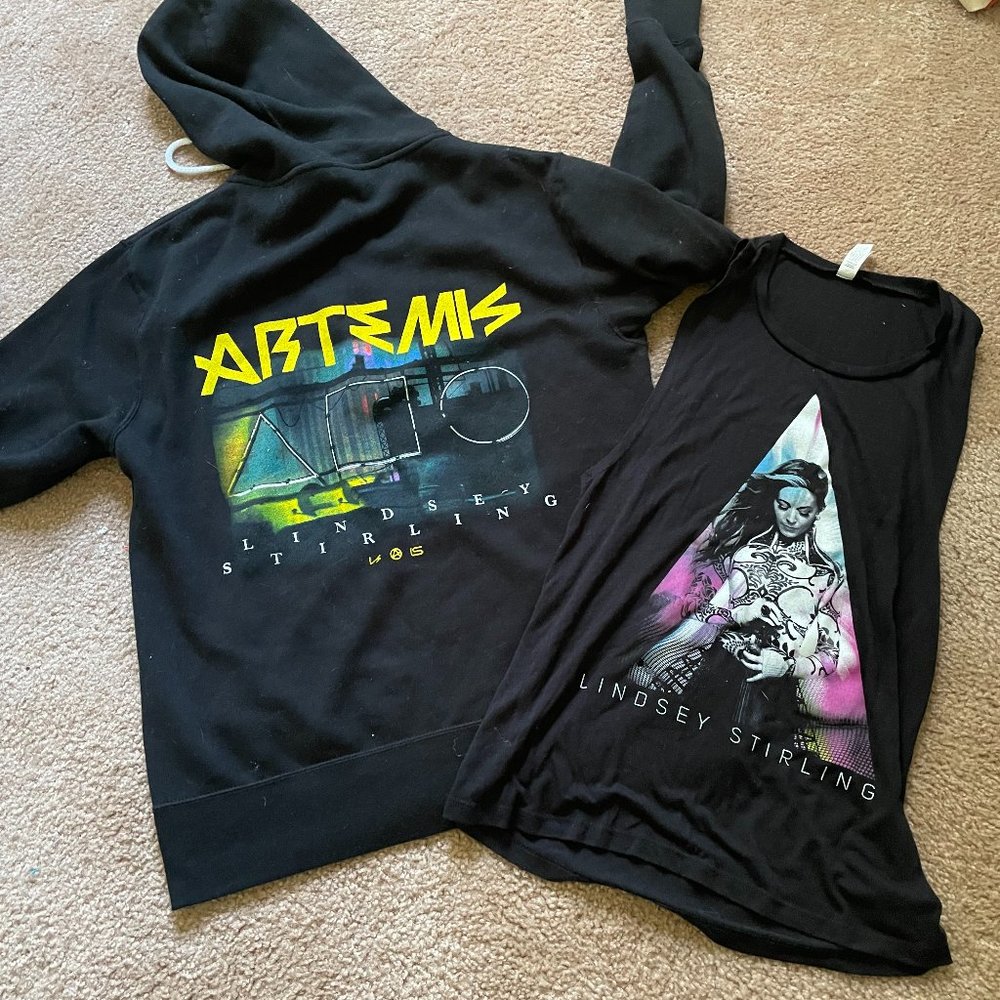 Lindsey Stirling lot bundle Artemis hoodie sleeveless graphic tank tee